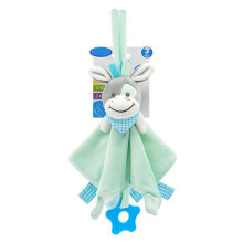 Baby-Kalmtuch mit Schnullerschlaufe Blau Esel