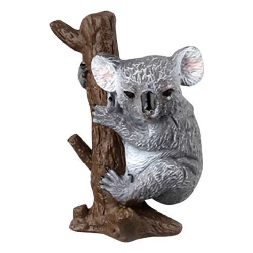 Kind Koala Plastik Spielzeug Umarmt Baum
