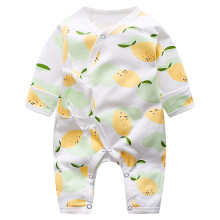 Baby-Strampler mit Fruchtdruck & Schleife (Mango, 59cm)
