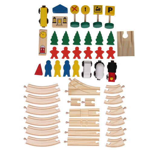 Kindergarten-Lernzug aus Holz mit 8 Gleis-Sets