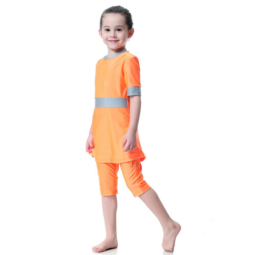 Hui Mädchen Badeanzug Split Suit Orange 90cm 1