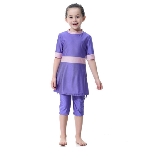 Hui Mädchen Badeanzug Konservativ Lila 90cm 2