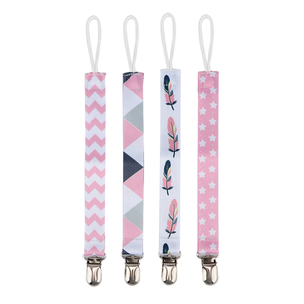 4pcs Pacifier Clip Cotton Strap Soother Holder (6)