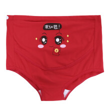 Maternity Panties High Waist Adjustable Cartoon Red 3XL