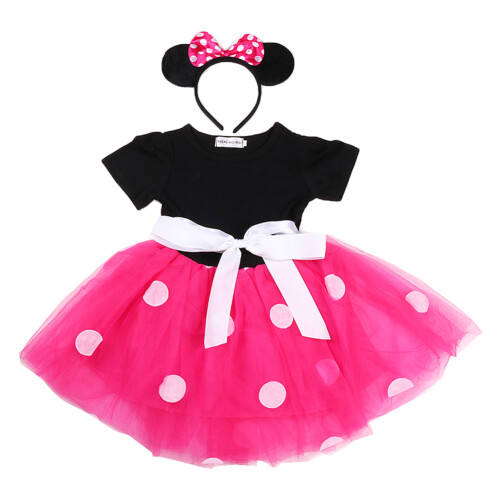 Kinder Kleid Kurzarm Einteiler mit Haarzubehör (Violett 80)