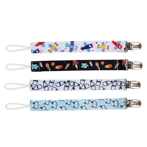 4pcs Baby Pacifier Clip Chain Cotton Strap Soother (5) 1