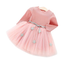 Kinder-Kleid Langarm Rosa 90