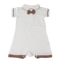 Baby-Overall Gentleman-Stil Kurzarm (Braun 73)