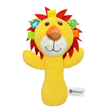 Baby Hand Bell Rattle Stick Plush Toy Lion A