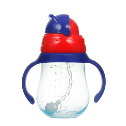 Baby-Flasche mit Strohhalm 260ml Blau