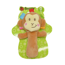 Baby Hand Bell Rattle Stick Plush Toy Monkey B