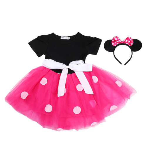 Kinder Kleid Kurzarm Einteiler mit Haarzubehör (Violett 80) 1