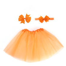 Baby-Mädchen-Kleidset mit Kopfbänder-Schleife (Orange)