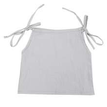 Mädchen Tanktop Baumwolle einfarbig Grau Schulterband