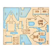 3D-Holzhäuser-Puzzle DIY-Bausatz für Kinder