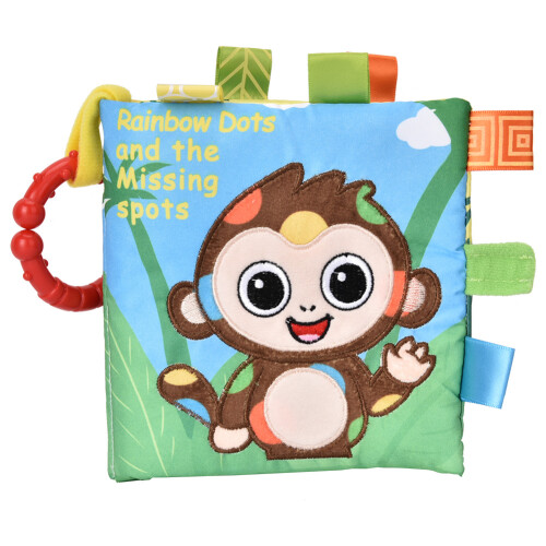 Baby-Stoffbuch mit Rassel & Lernspiel (Affe)