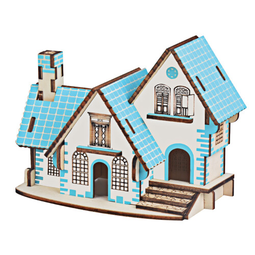 3D-Holzhäuser-Puzzle DIY-Bausatz für Kinder 1