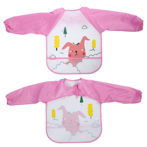 Baby-Lätzchen, langärmlig, wasserdicht, Tiere 2