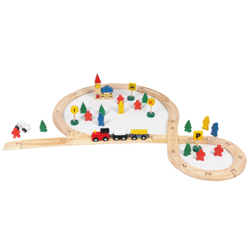 Kindergarten-Lernzug aus Holz mit 8 Gleis-Sets 2