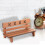 Mini-Puppenhaus 1:12 mit Sitzbank (Braun) 4