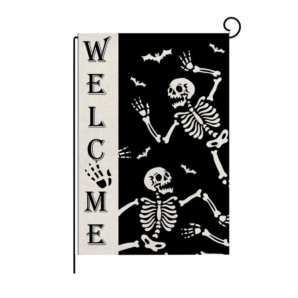 Kikidex (As Show, One Size) Double Sided Halloween Garden Flag, Linen Outdoor Decoration