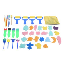 42pcs Kids DIY Painting Supplies Brushes Sponge Palette Tool Set