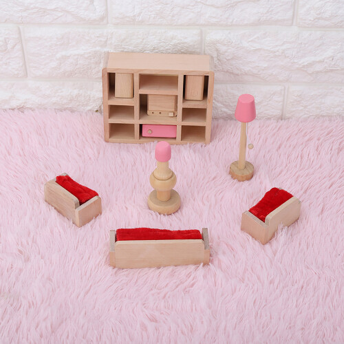 Mini Holzmöbelset 1:12 Puppenhaus Wohnzimmer 2
