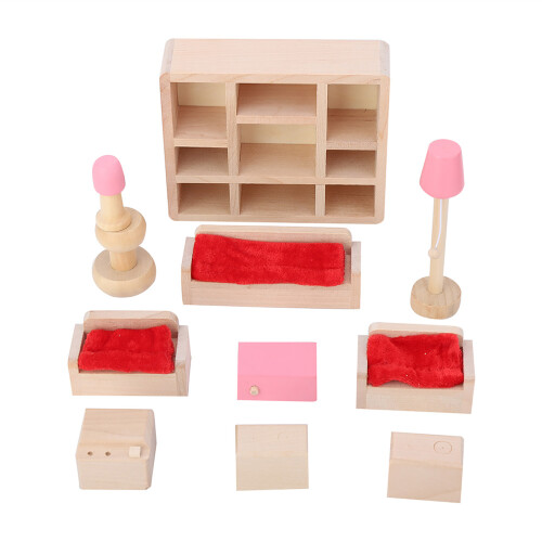 Mini Holzmöbelset 1:12 Puppenhaus Wohnzimmer 1