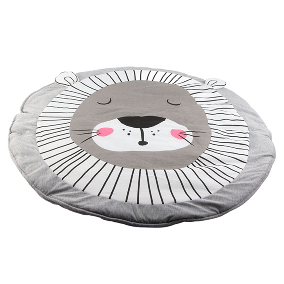 Animal Pattern Cotton Baby Play Mat Gray Lion