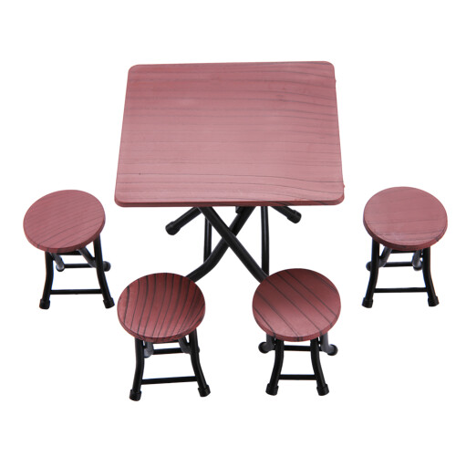 Dollhouse Foldable Table and Chairs 1:12 Scale 1