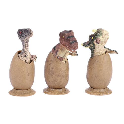 3x Dino Eggs Half Hatched Learning Toy
