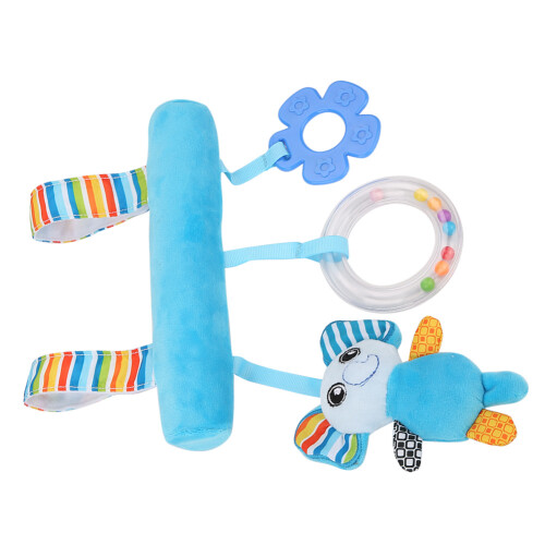 Blue Elephant Plush Rattle for Crib 1