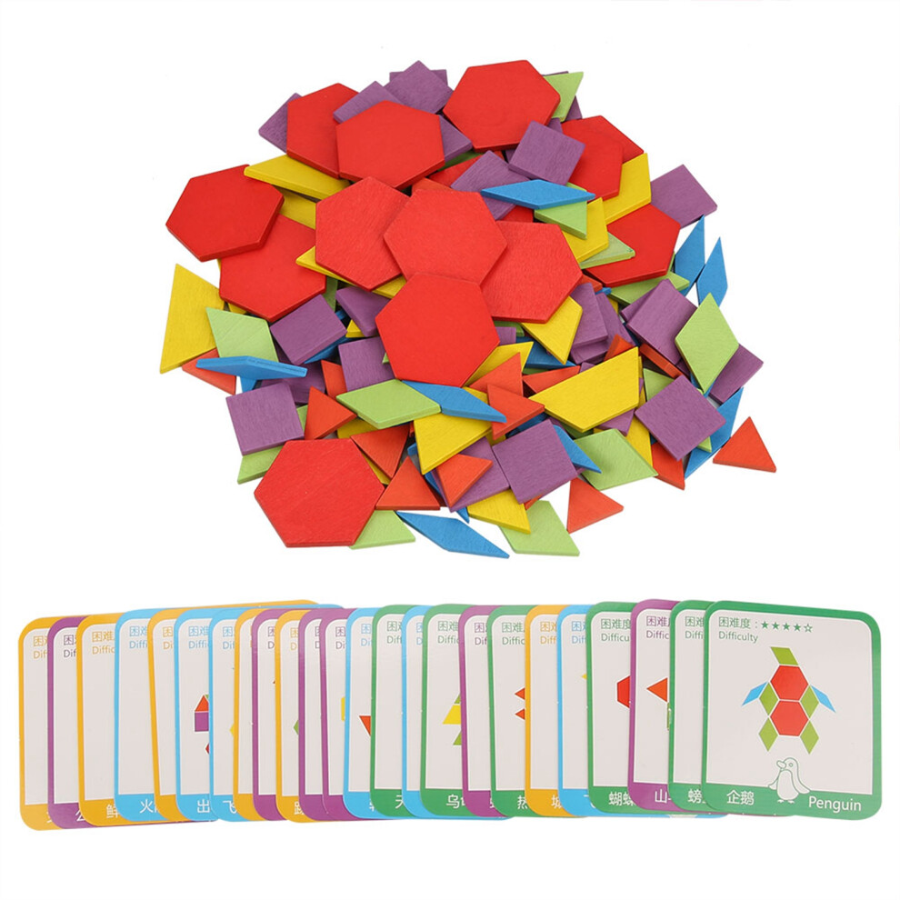 Colorful Wooden Puzzle Board Set Kids Educational Play Toys