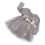Mädchen Kleid Langarm Tüll Spitze Party Grau 100cm 4