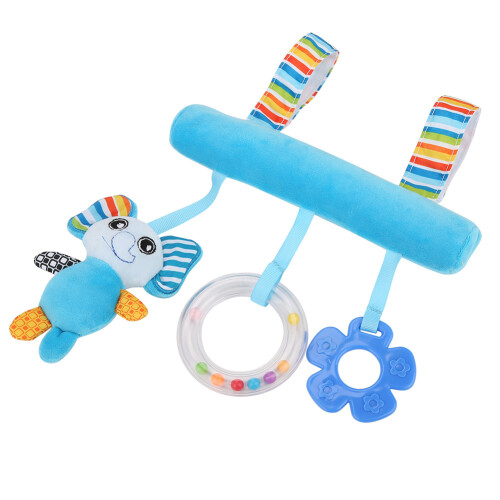 Blue Elephant Plush Rattle for Crib 2