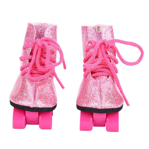 18 inch Doll Roller Skates Pink 1
