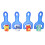 4x Kinder-Malset EVA-Schwammroller Pinsel Blau 3