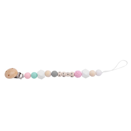 Silicone Pacifier Clip Bead Holder Chain (Multicolour) 1