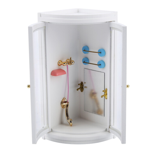 1:12 Miniatur-Dusche Badezimmermöbel aus Holz 1