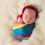 Neugeborenen-Decke Regenbogen-Gestreift Wickel 1# 2