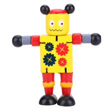 Holzroboter Lernspielzeug für Kinder Gelb
