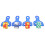 4x Kinder-Malset EVA-Schwammroller Pinsel Blau 4