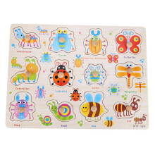 Montessori Holz-Puzzle Handgreifbrett Insekten-Design
