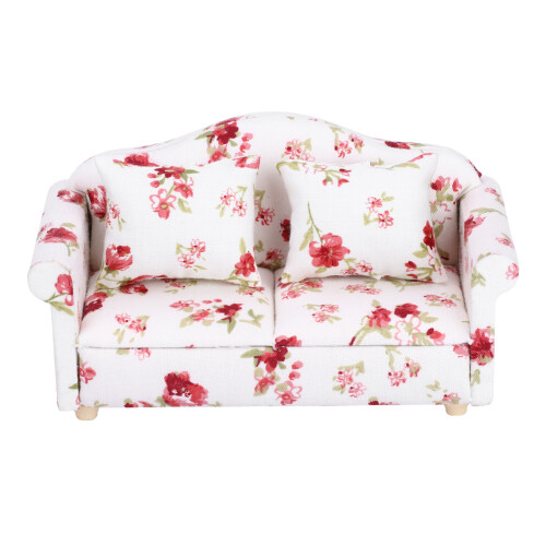 Doppelsofa Blumenmuster 1:12 Puppenhaus