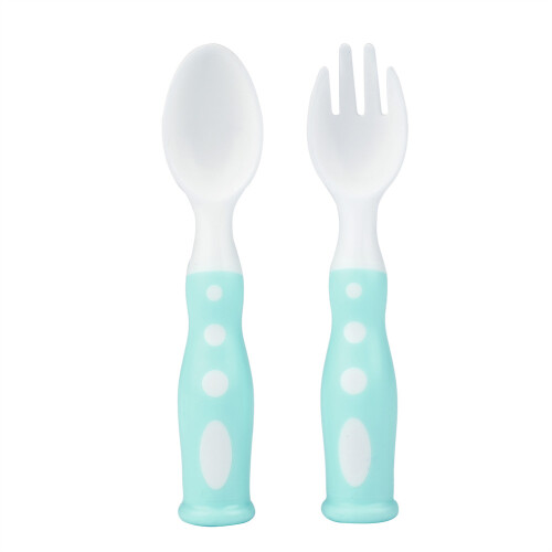 Robuster Anti-Rutsch-Löffel-und-Gabel-Set (Grün)