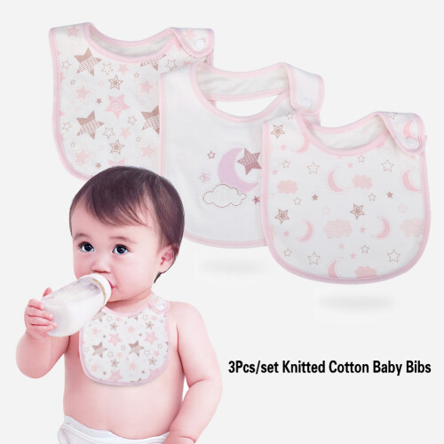 3 Stks Gebreide Baby Slabbetjes 1