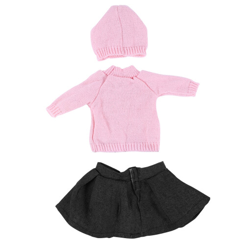 3x 18" Mädchen-Puppenkleidung Hut Pullover Rock 1