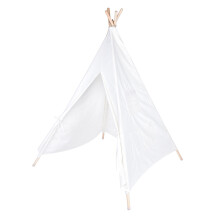 Portable Playhouse Children Canvas Tent Indoor Outdoor (White)