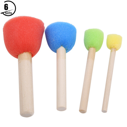 24x Mini DIY Paint Sponges & Brushes 1