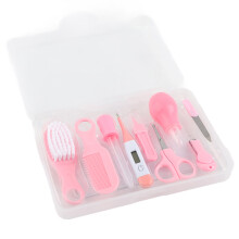 9-tlg. Baby-Nagelset: Schere, Kamm & Pflege-Kit Pink